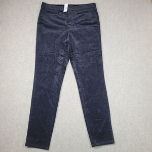 NWT Ann Taylor Black Velvet High Rise Corduroy Stretch Pants Women's 12 Skinny‎